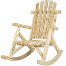 Outdoor Wooden Log Rocking Chair - Adirondack Style - YourGardenStop