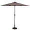 Tan 9-Ft Patio Umbrella with Steel Pole Crank Tilt and Solar LED Lights - YourGardenStop