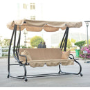 Outdoor Canopy Swing Patio Porch Shade Deck Bed in Sand - YourGardenStop