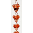 Solid 100% Copper 8-Foot Funnel Cup Rain Chain for Rain Gutter - YourGardenStop