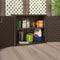 Outdoor Resin Wicker Storage Cabinet Shed in Dark Mocha Brown - YourGardenStop