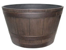 15.5 inch Round Whiskey Barrel Planter in Walnut Finish - YourGardenStop