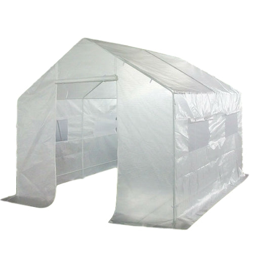 9 x 10 Ft Greenhouse Kit-with-Heavy Duty Steel Frame and PE Cover - YourGardenStop