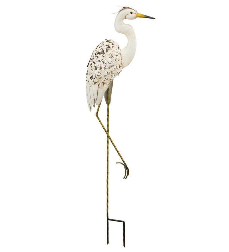 Solar Bird Stake - Egret by Regal - YourGardenStop