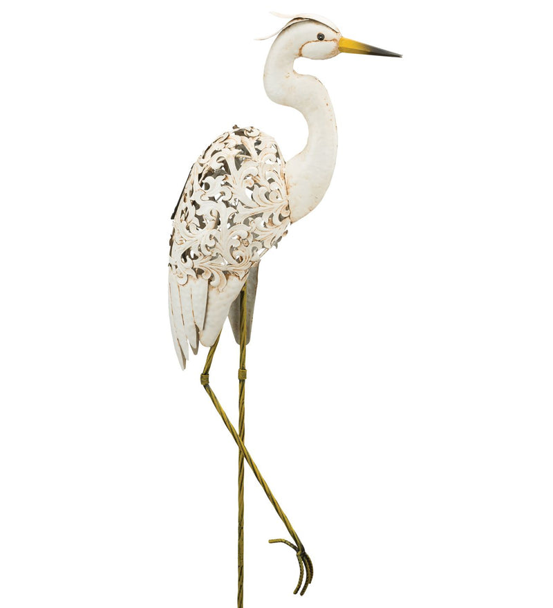 Solar Bird Stake - Egret by Regal - YourGardenStop