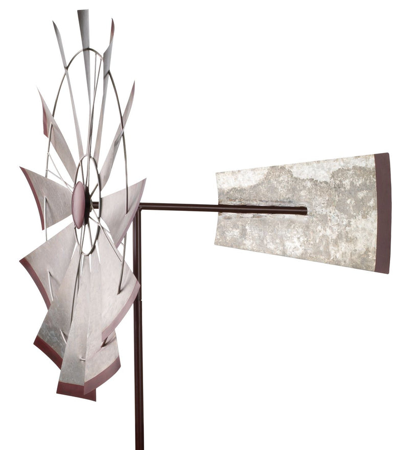 32" Galvanized Wind Spinner - Windmill - YourGardenStop