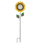 Flower Thermometer Stake by Regal (Yellow, Galvanized & Copper) - YourGardenStop