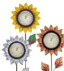 Flower Thermometer Stake by Regal (Yellow, Galvanized & Copper) - YourGardenStop