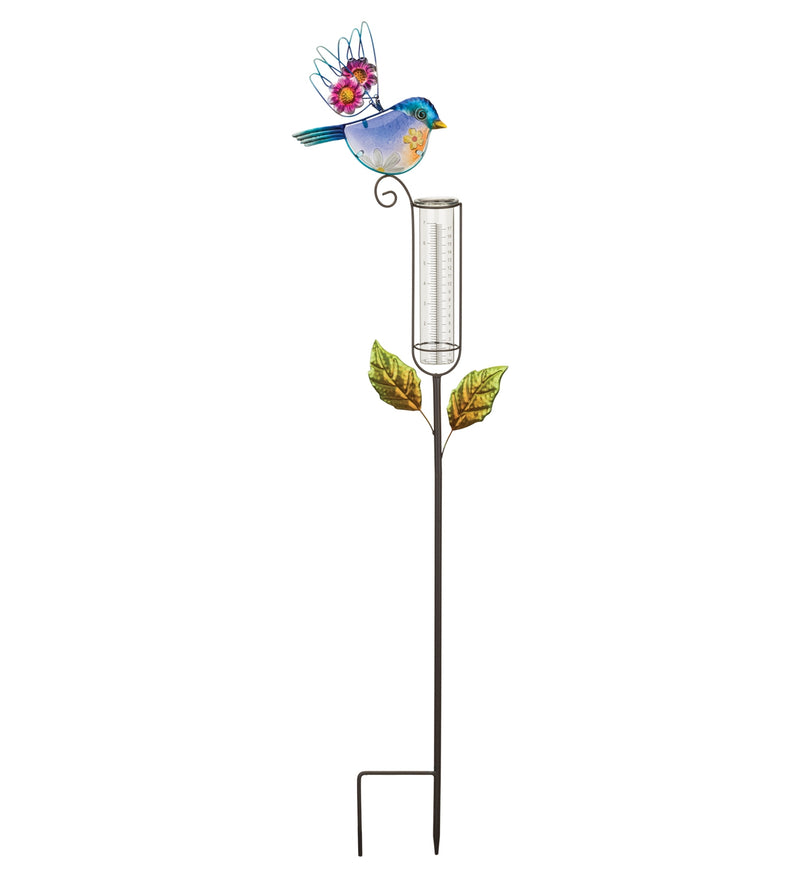 Bird Rain Gauge Stake (Pink, Orange, Blue & Green) - YourGardenStop