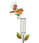 Bird Rain Gauge Stake (Pink, Orange, Blue & Green) - YourGardenStop