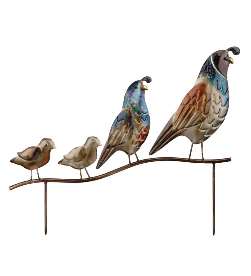 Metallic Quail Family Stake by Regal - YourGardenStop