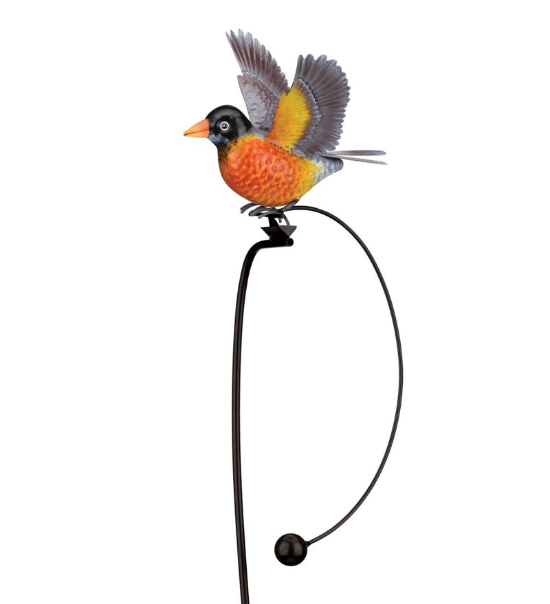 Rocker Bird Stake (Blue Bird, Cardinal, Gold Finch or Robin) - YourGardenStop