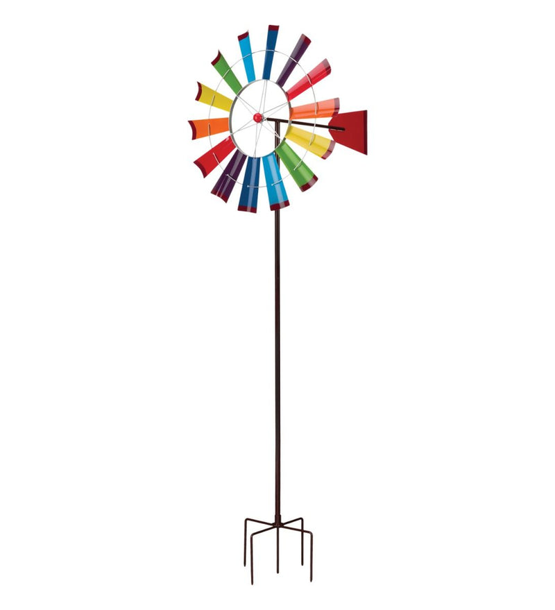 26" Wind Spinner - Rainbow Windmill by Regal - YourGardenStop