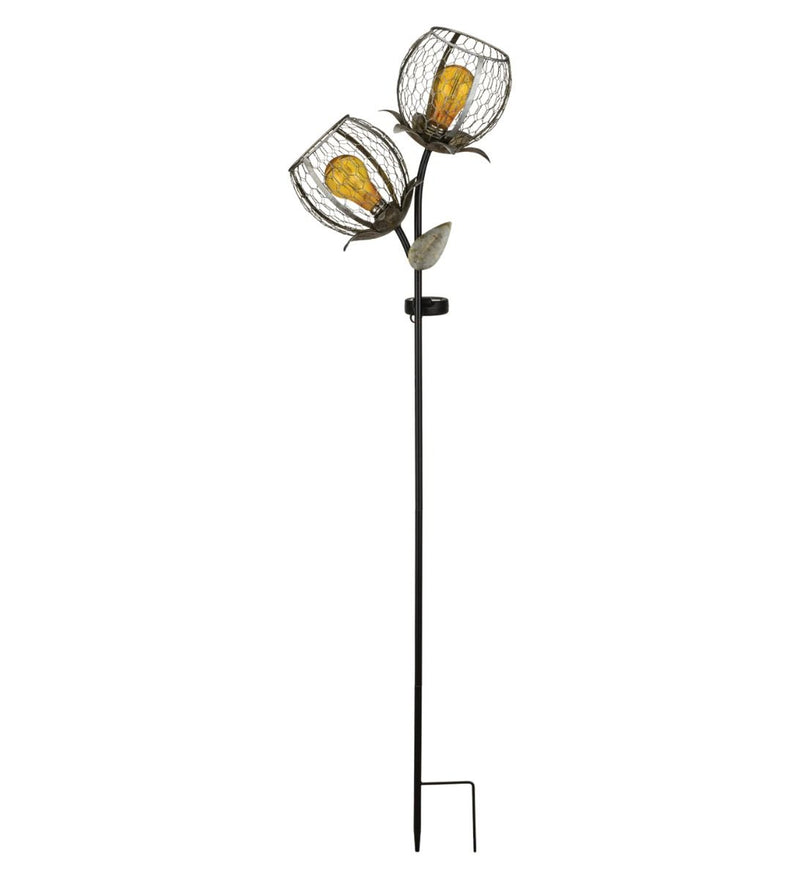 Edison Solar Flower Stake - Round or Tulip shape by Regal - YourGardenStop
