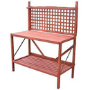 Outdoor Folding Wooden Potting Bench Garden Trellis with Storage Space - YourGardenStop