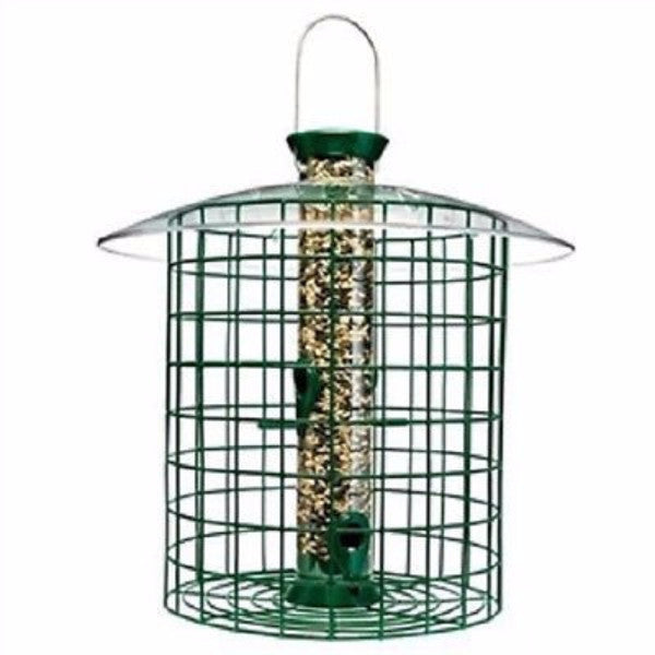 Wild Bird Feeder with Domed Cage in Green - YourGardenStop