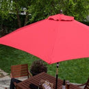 Outdoor 9 Ft Wood Patio Umbrella with Red Canopy Shade - YourGardenStop