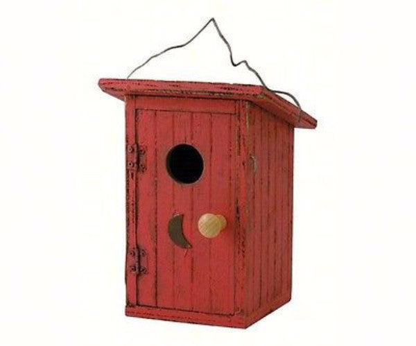 Birdie Loo Birdhouse in Red or Yellow - YourGardenStop