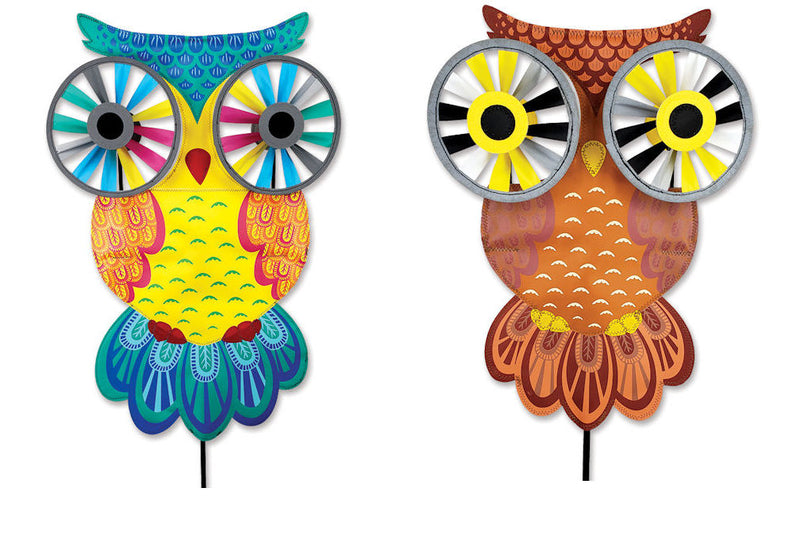 Small or Tropical Night Owl with Reflective Eyes Wind Spinner - YourGardenStop