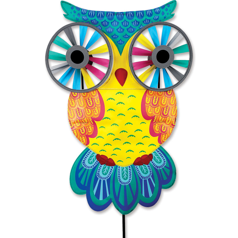 Small or Tropical Night Owl with Reflective Eyes Wind Spinner - YourGardenStop