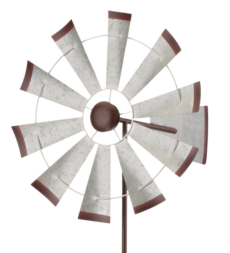19" Galvanized Wind Spinner - Windmill - YourGardenStop