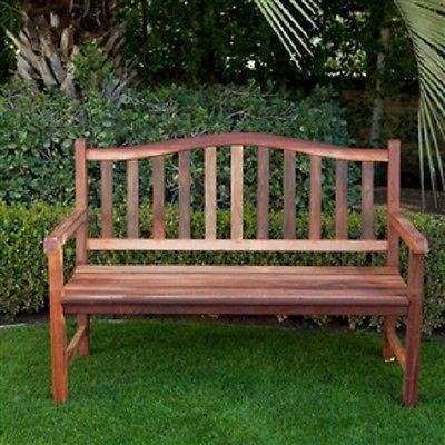 4-Ft Wood Garden Bench with Curved Arched Back - YourGardenStop
