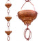 Pure Copper 8.5 Ft Rain Chain with 13 Hammered Funnel Shape Cups - YourGardenStop
