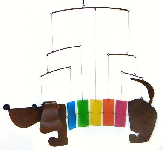 Rainbow Dachsie Metal & Glass Mobile - YourGardenStop
