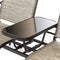 Brown 2-Seater Mesh Double Glider Tempered Glass Attached Center Table - YourGardenStop