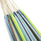 Portable Blue Green Stripe Cotton Hammock with Metal Stand Carry Case - YourGardenStop