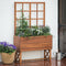 Modern Solid Wood Elevated Planter Box with Trellis - YourGardenStop