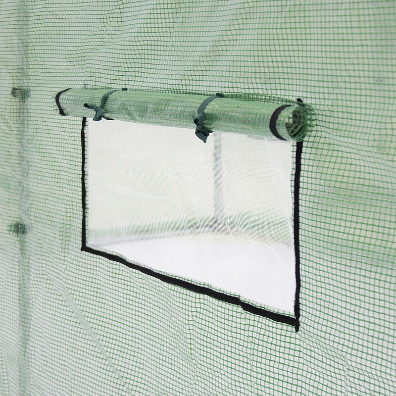 Outdoor 7 x 15 Ft Hoop House Greenhouse with Steel Frame and Green PE Cover - YourGardenStop