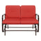 UV-Resistant Red 2 Seater Ergo Patio Glider Loveseat Rocking Chair Bench - YourGardenStop