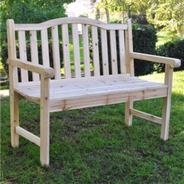 Outdoor Cedar Wood Garden Bench in Natural - YourGardenStop