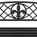 Farmhouse Black Sturdy 2 Seat Porch Swing Bench Scroll Accents - YourGardenStop