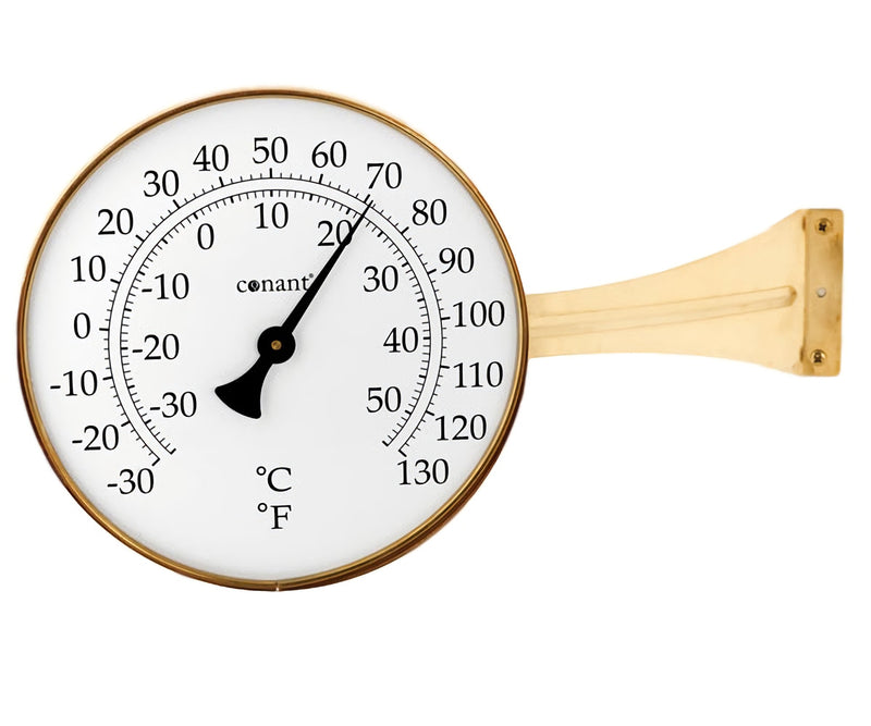 Vermont Large 8.25" Dial Thermometer Living Finish Brass - YourGardenStop