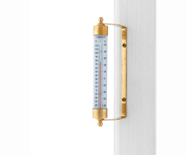 Vermont Indoor Outdoor Thermometer Living Finish Brass - YourGardenStop
