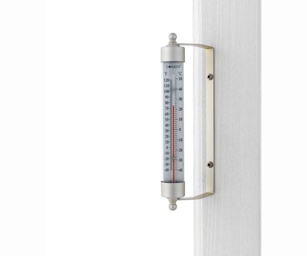 Indoor Outdoor 7.5" Thermometer Bronze Patina or Satin Nickel Finish - YourGardenStop