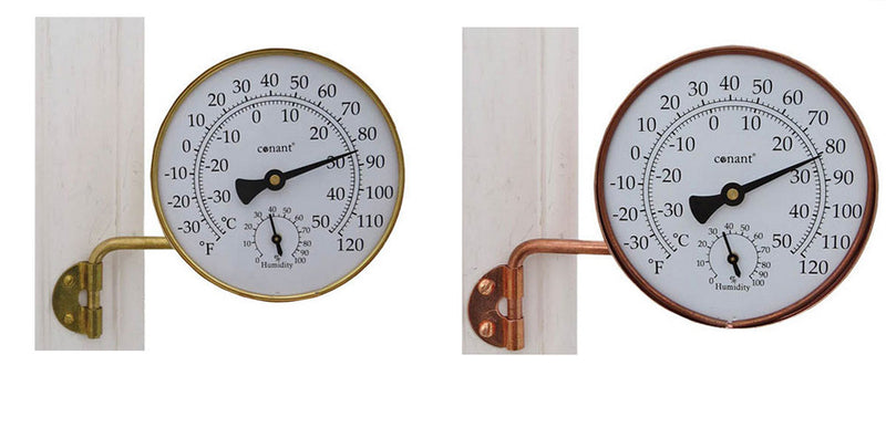  Conant Vermont Large Dial Thermometer, Brass