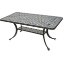 Solid Cast Aluminum 21 x 42 inch Outdoor Patio Dining Cocktail Table in Charcoal - YourGardenStop