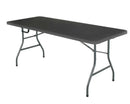 Black 6 Ft Centerfold Folding Table with Weather Resistant Top - YourGardenStop