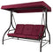 Burgundy Outdoor Patio Deck Porch Canopy Swing with Cushions - YourGardenStop