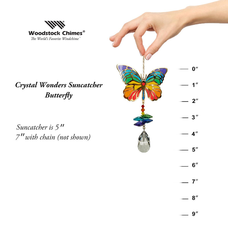 Woodstock Chimes Crystal Wonders (Rainbow, Peacock, Butterfly, Bee) - YourGardenStop