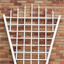7.75 Ft Fan Shaped Trellis with Pointed Finals in White - YourGardenStop