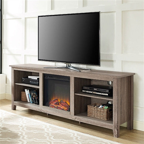 Driftwood 70 inch TV Stand Space Heater Electric Fireplace - YourGardenStop
