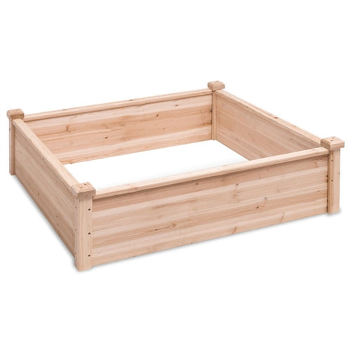 Solid Fir Wood 3.3 ft x 3.3 ft Raised Garden Bed Planter Box - YourGardenStop