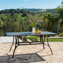 Cast Aluminum 40 x 70 inch Outdoor Dining Table in Bronze - YourGardenStop