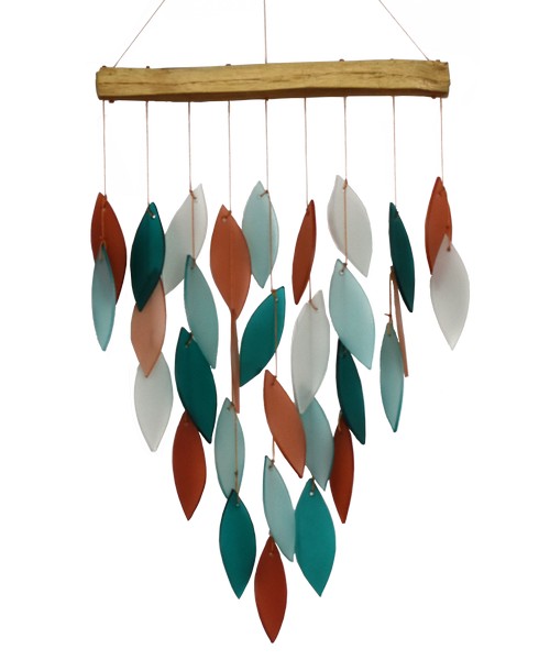 Coral & Teal Waterfall Chime & Coral & Teal  Waterfall Chime Deluxe - YourGardenStop