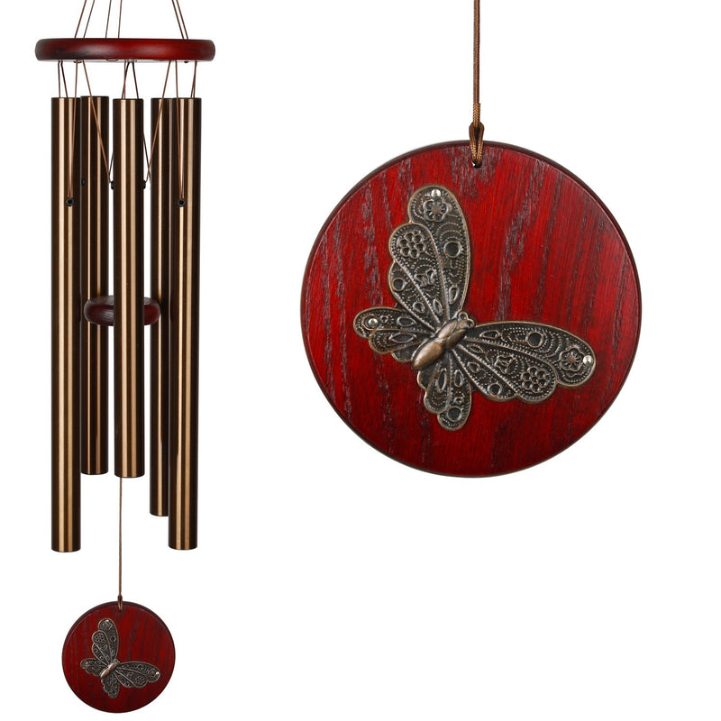Woodstock Bronze Habitat Chime - Dragonfly, Butterfly & Owl - YourGardenStop