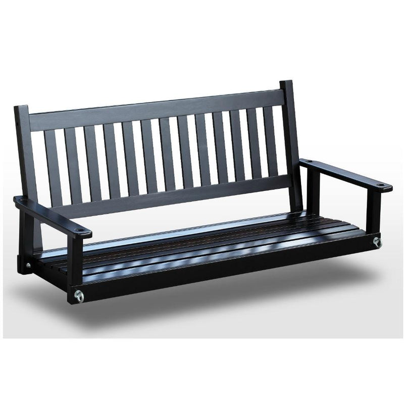 Outdoor 5-ft Porch Swing in Black Wood Finish